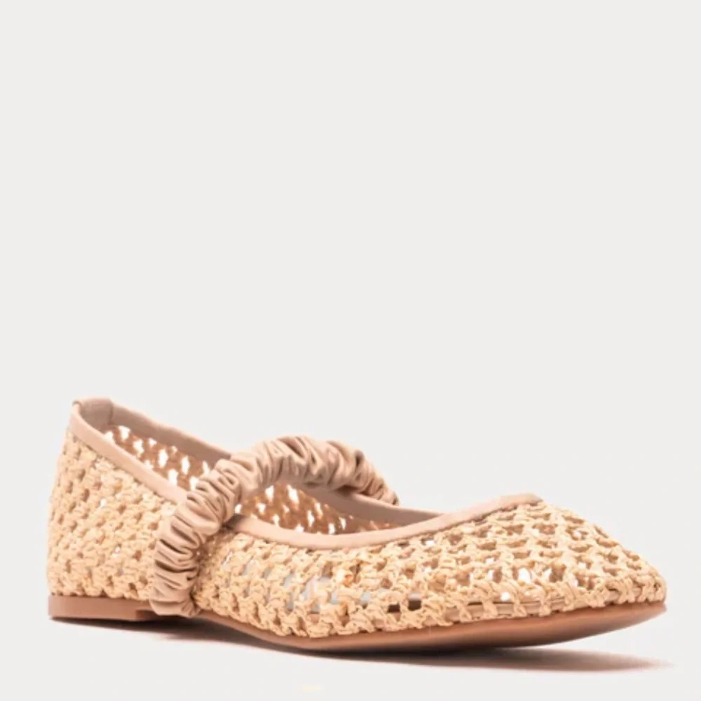 Frances Valentine Tan Ella Raffia Ballet Flat 6 - Picture 3 of 9